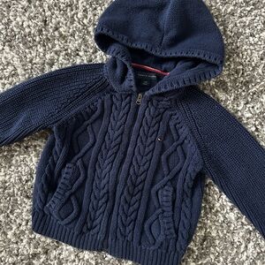 Tommy Hilfiger Kids Navy Cable Knit Hoodie